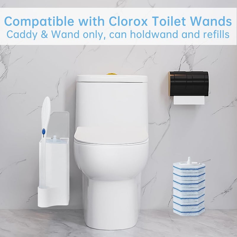 TEITEAI Holder for Clorox Toilet Wand, Compatible with Clorox Toilet Wand Holder only, White & Gray - Image 1